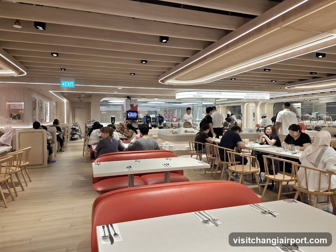 Restaurant Interior with Diners and Staff
