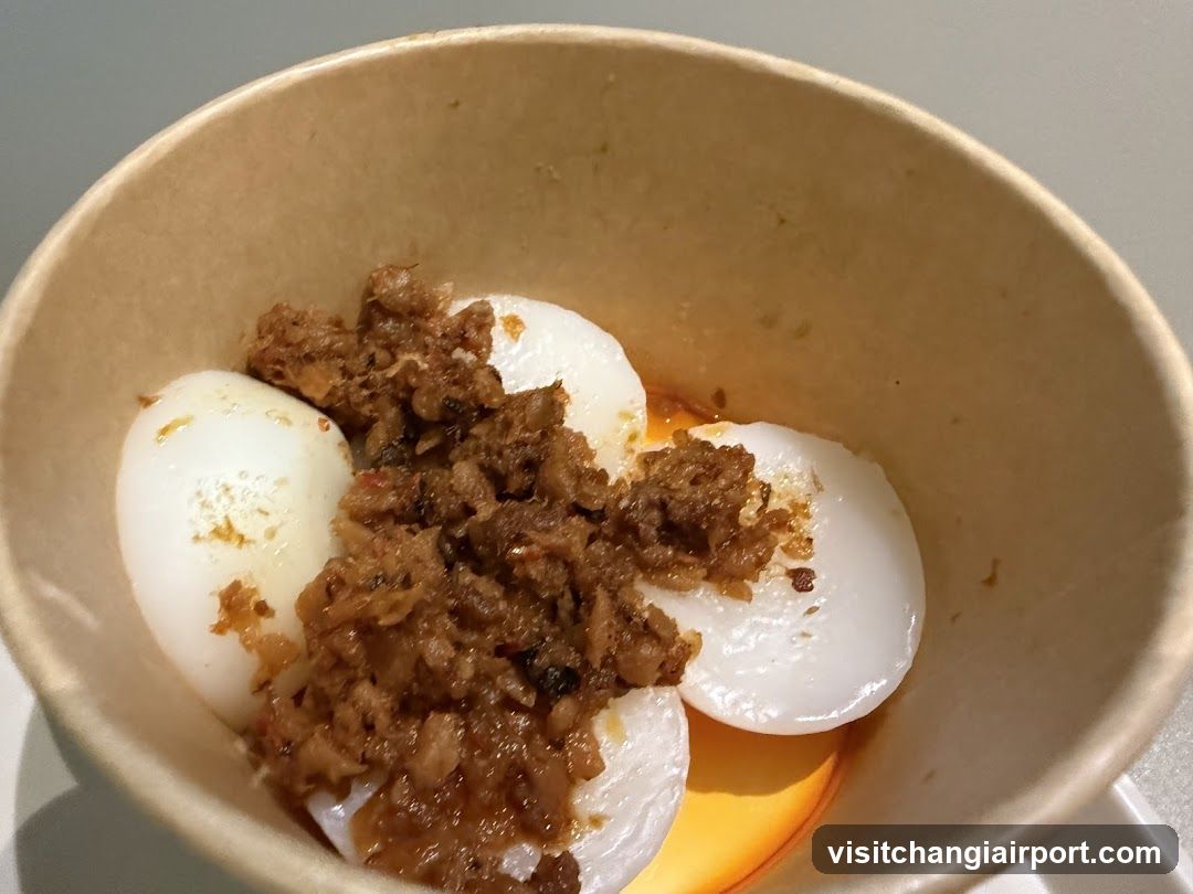 Bowl of Boiled Eggs with Minced Meat Topping
