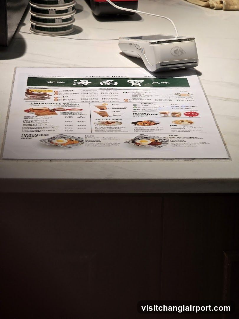 Hainanese Toast Menu