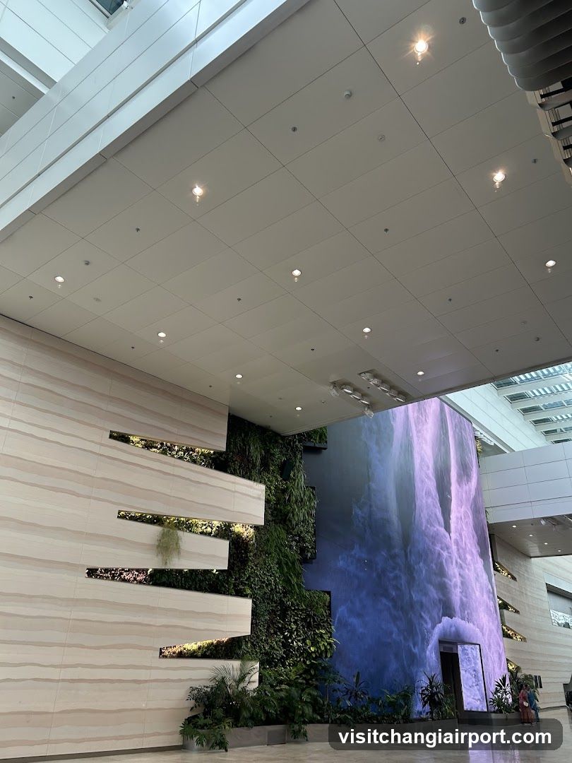 Interior Lobby with Waterfall Display