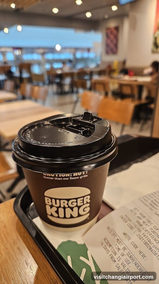 Burger King Coffee Cup in Restaurant Interior