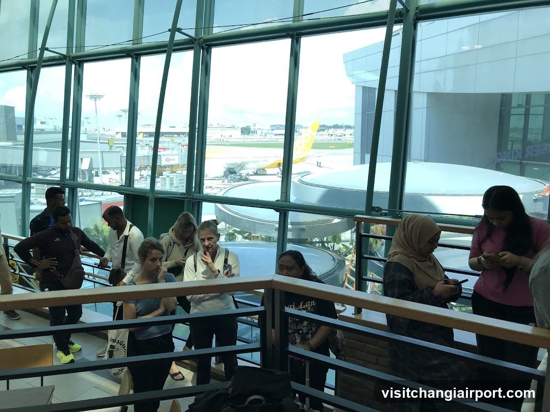 Airport Terminal View with Passengers