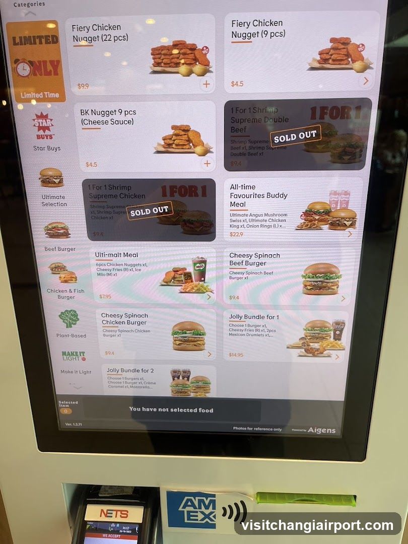 KFC Self-Ordering Kiosk Screen