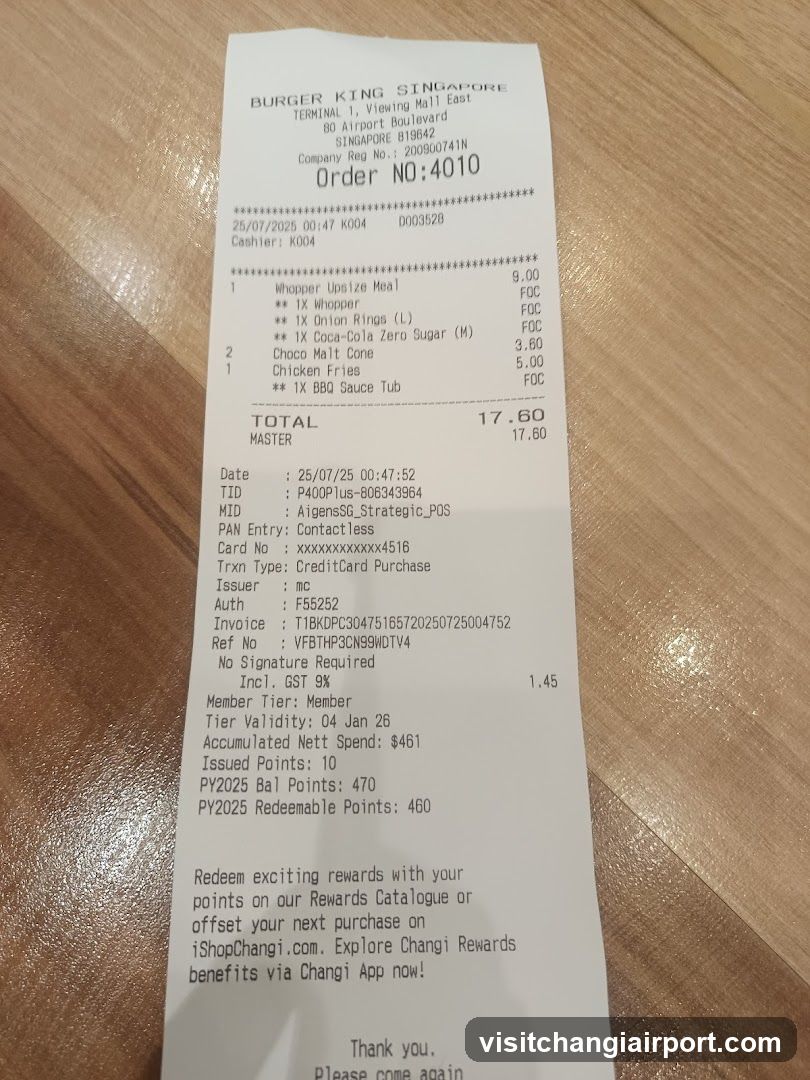 Burger King Receipt