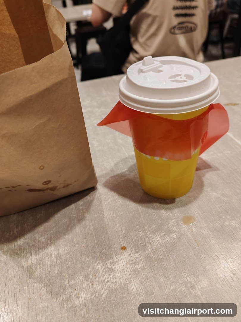 Coffee Cup and Bag on Table