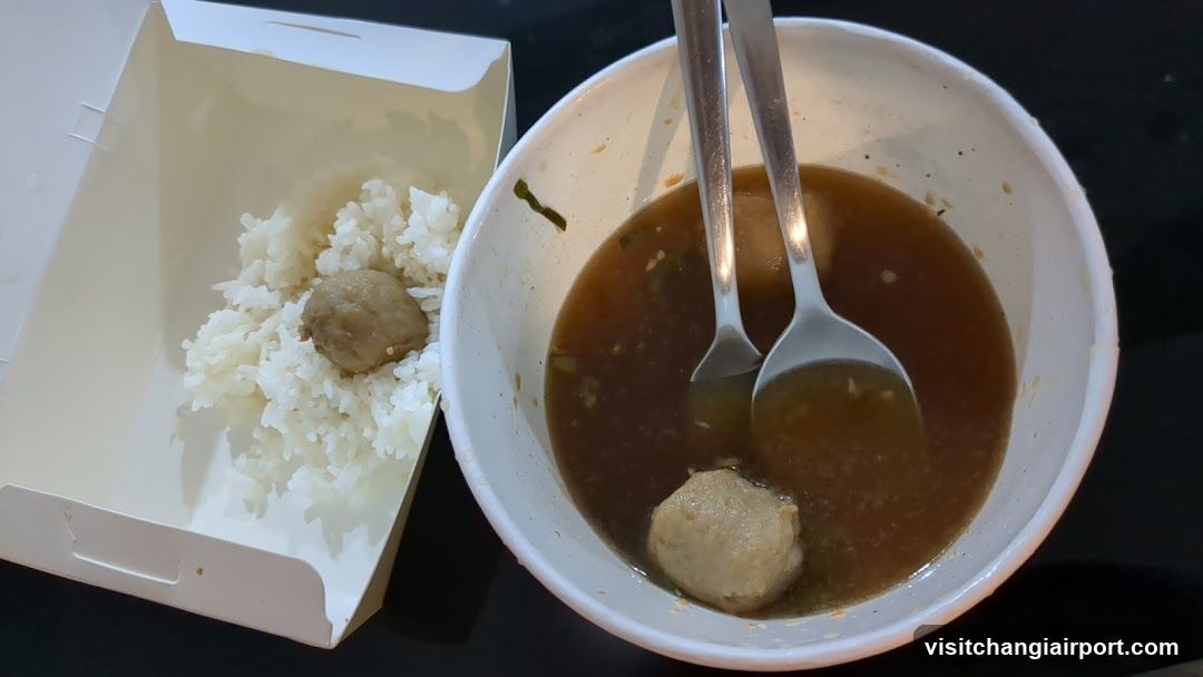 Meatball Soup and Rice Meal