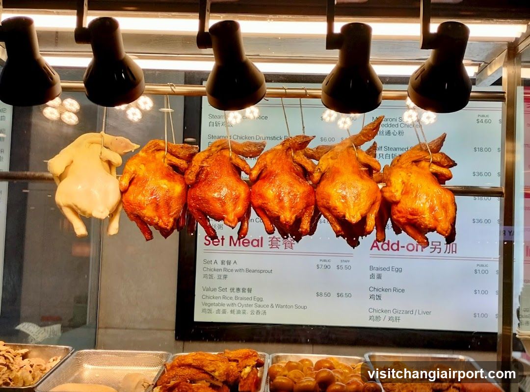 Hanging Roasted Chickens Display