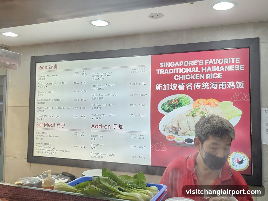 Singapore Hainanese Chicken Rice Menu Board