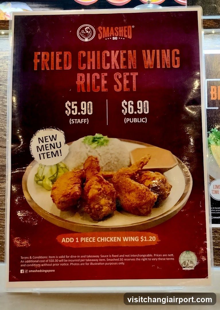 Fried Chicken Wing Rice Set Menu Board