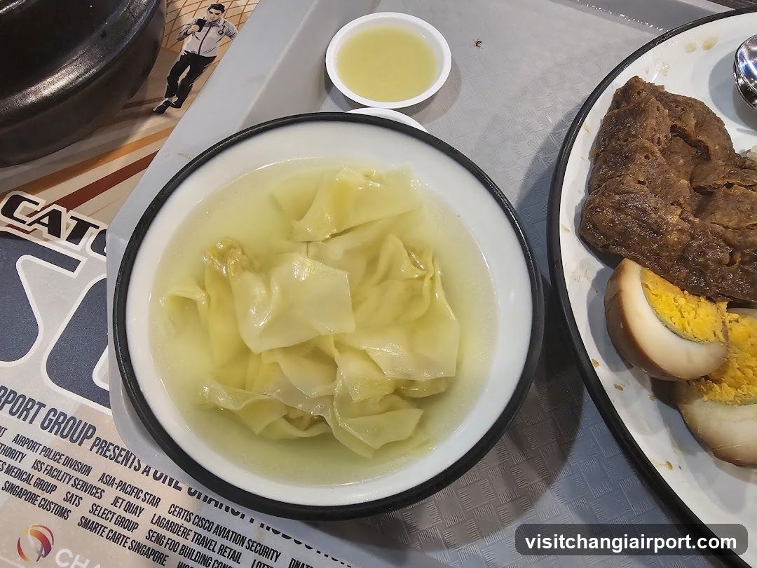 Food Tray with Wontons and Meat
