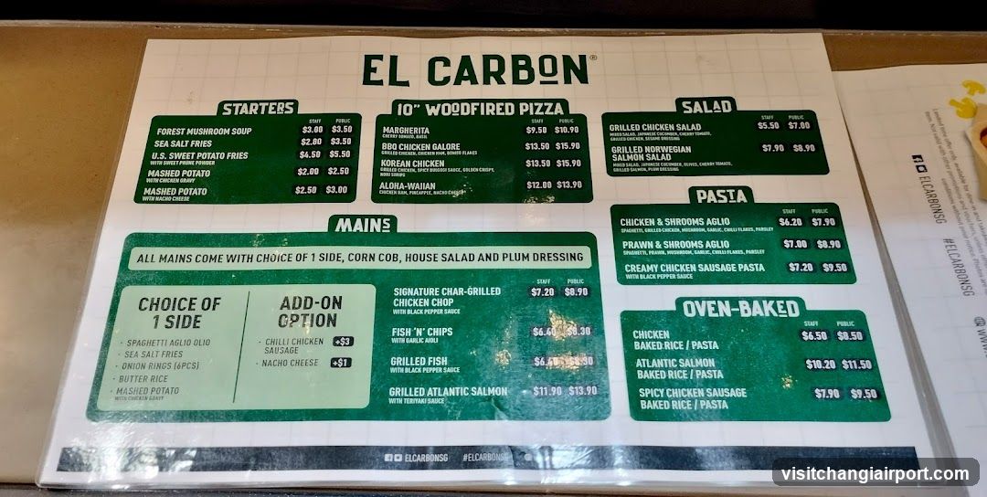 El Carbon Menu