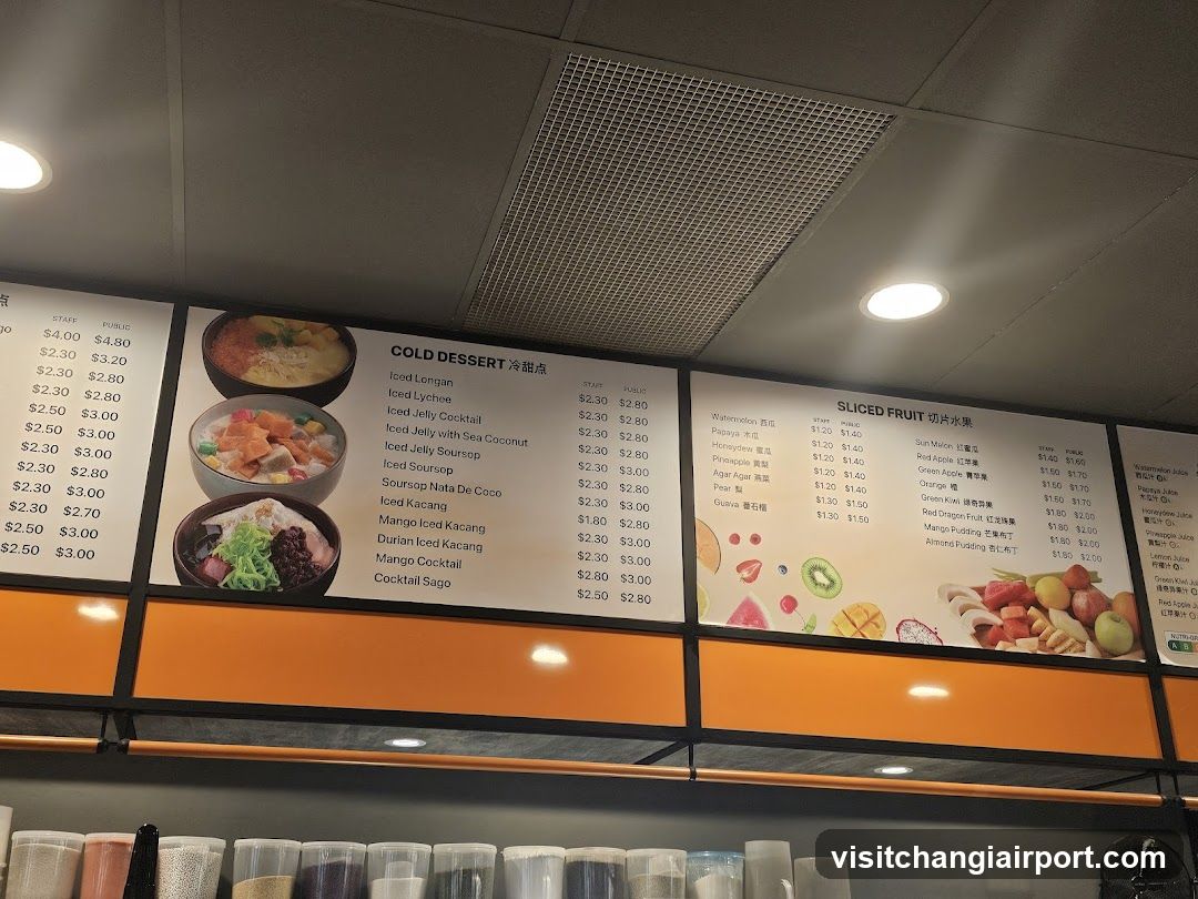 Cold Dessert and Sliced Fruit Menu Board