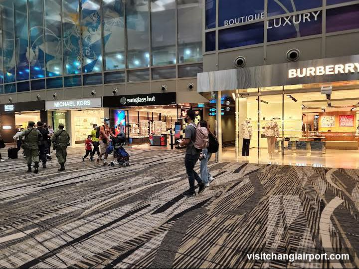 Airport Terminal Interior with Retail Stores