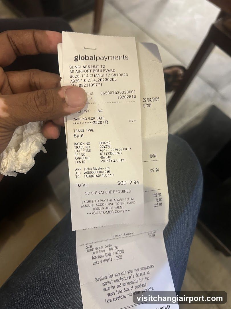 Receipt and Card Payment Slip