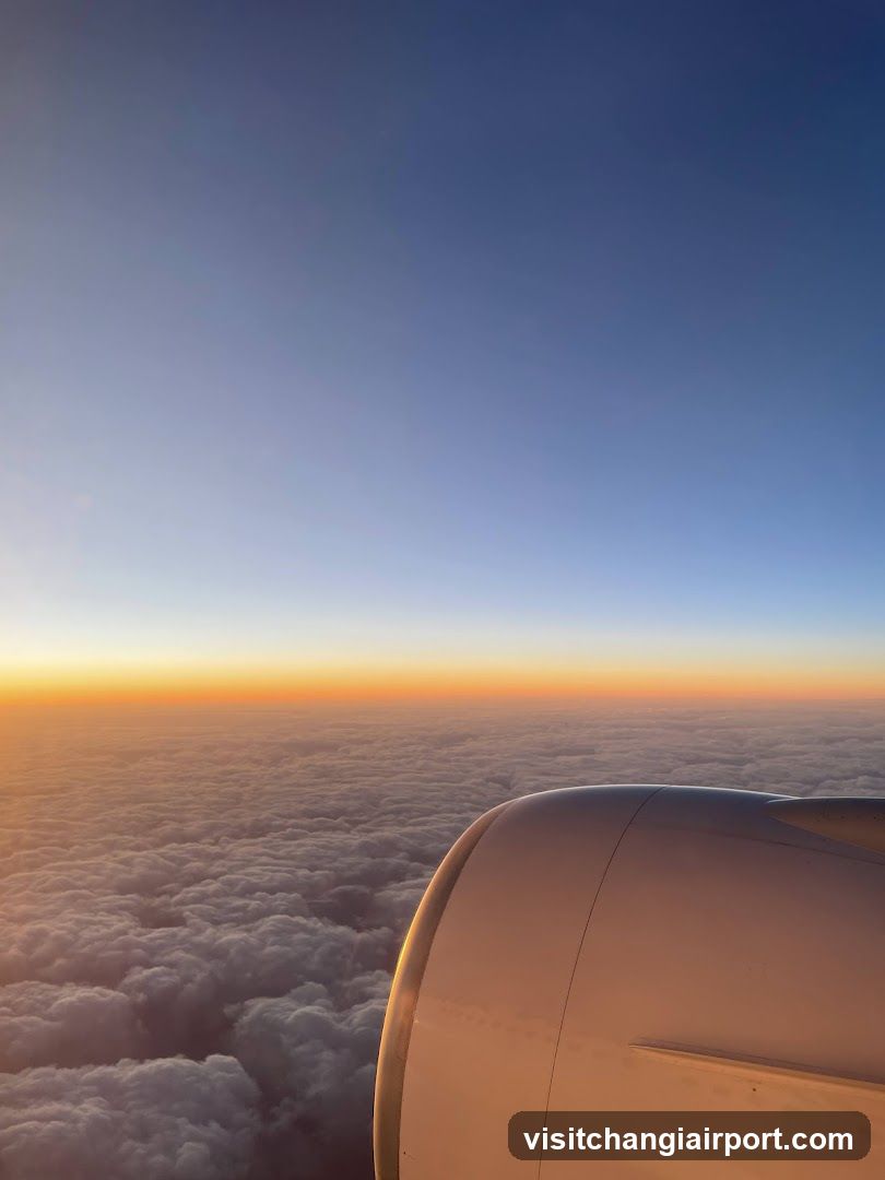 Aerial View of Clouds at Sunset