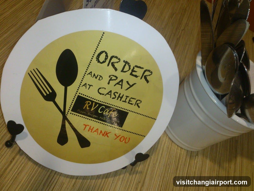 Order and Pay at Cashier Sign