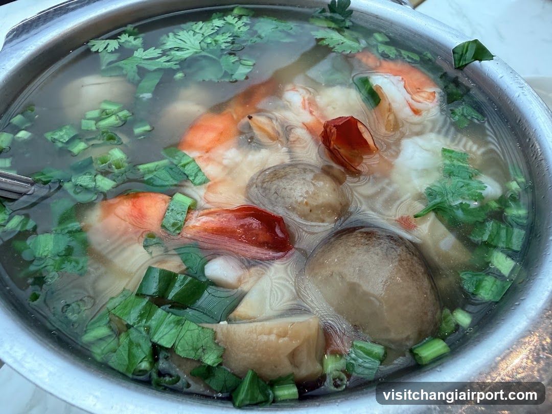Shrimp and Meatball Soup with Garnish