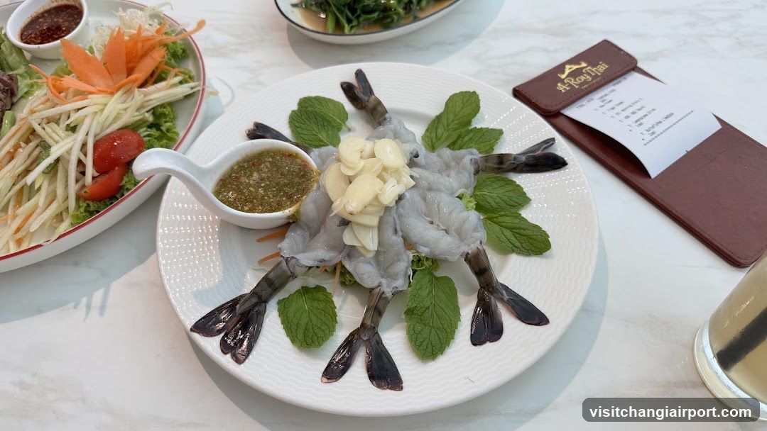 Raw Shrimp with Mint and Garlic