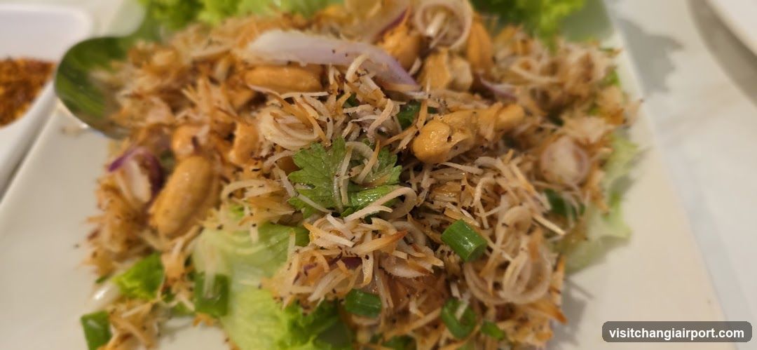 Thai-style Fried Shrimp Salad with Peanuts and Cilantro