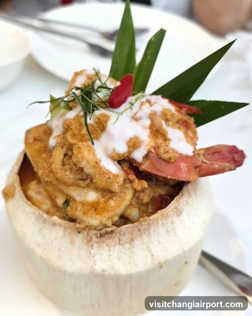 Coconut Shell Seafood Dish