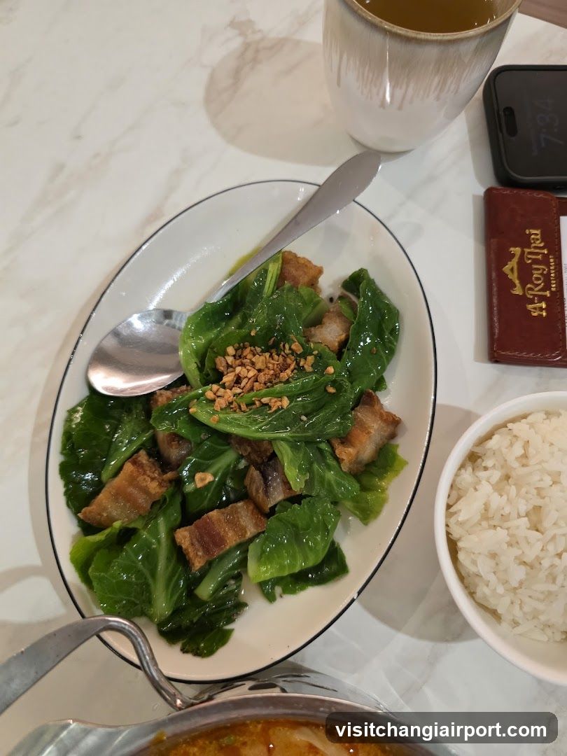 Dish with greens and rice