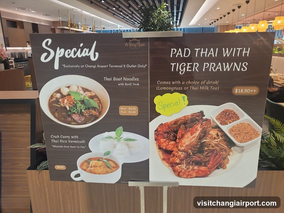 A Roy Thai Special Menu Display