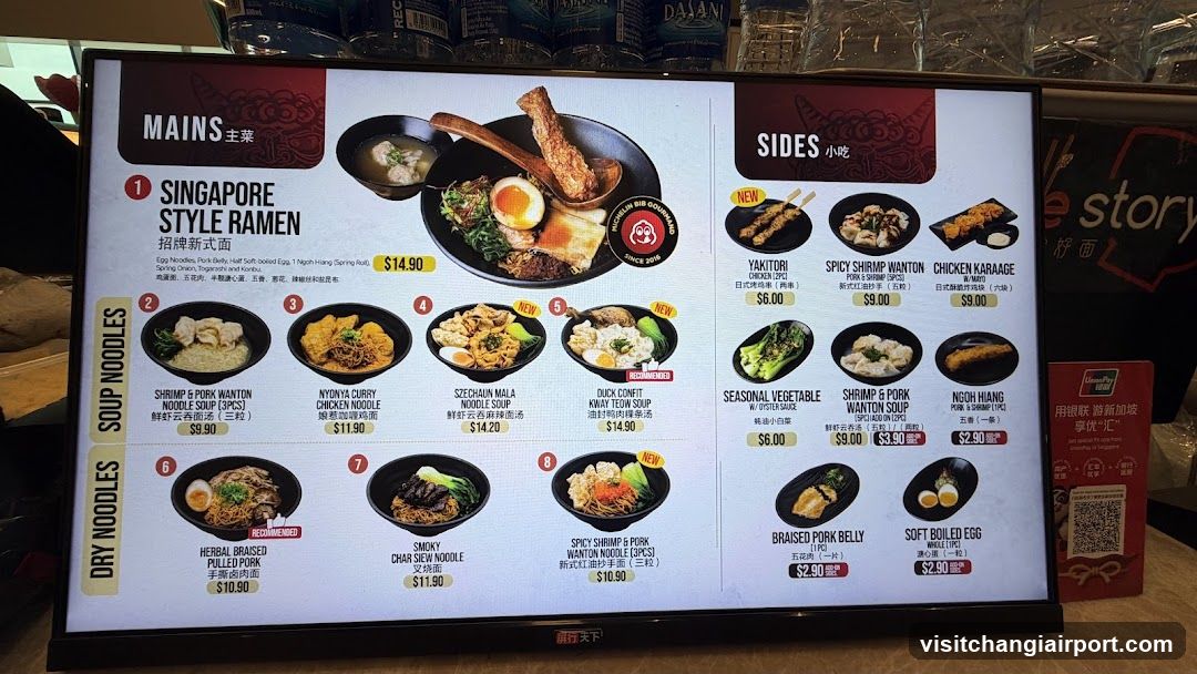 Singapore Style Ramen Menu Board