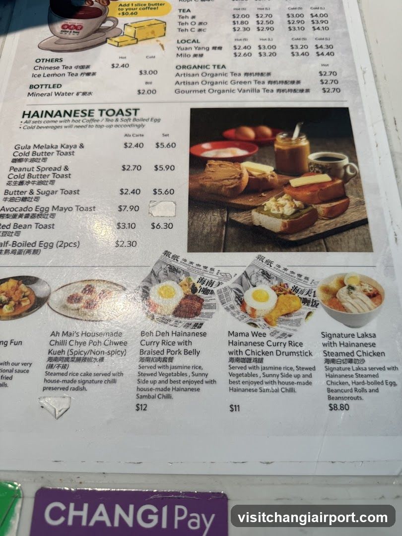 Hainanese Toast & Curry Rice Menu