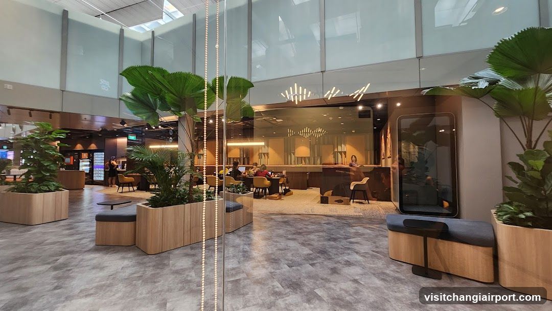 Modern Interior Lounge with Plants and Seating