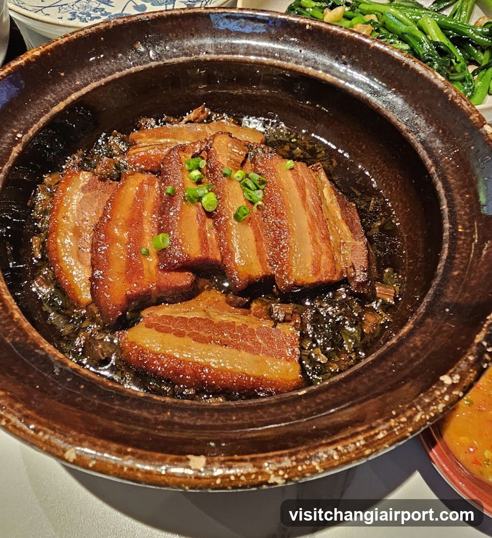 Braised Pork with Preserved Vegetables in Clay Pot