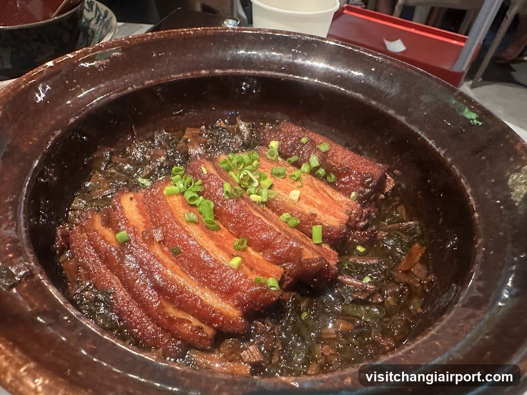 Braised Pork with Preserved Vegetables in Clay Pot