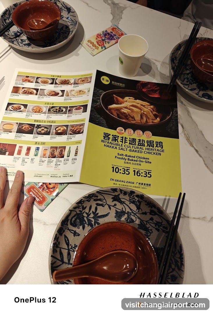 Dining Table with Menu and Utensils