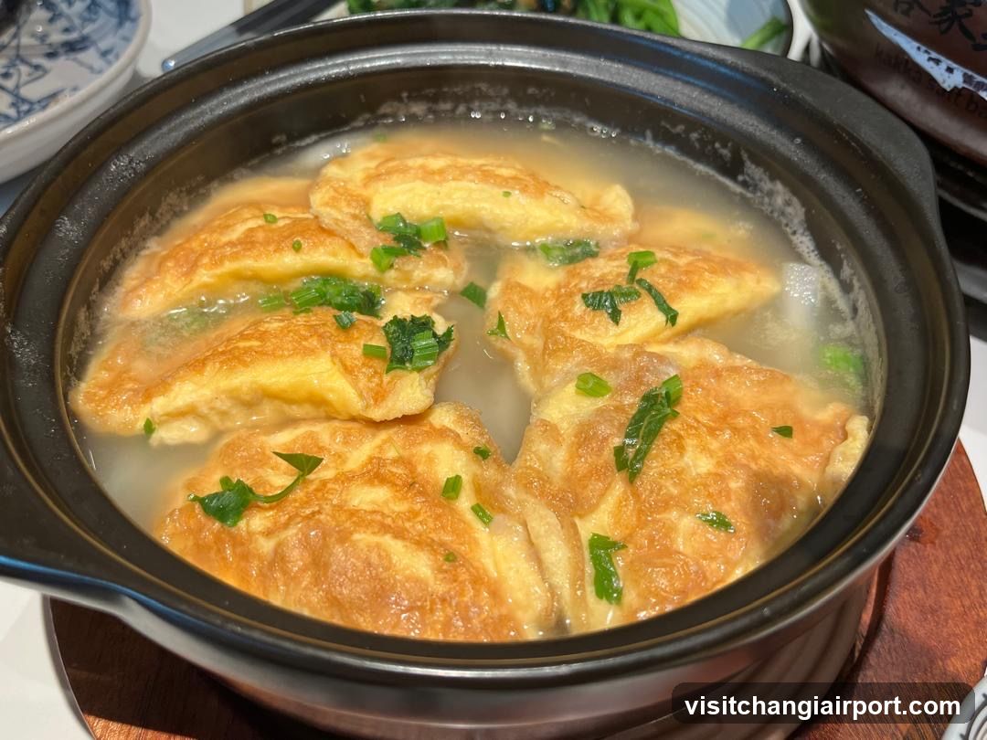 Pot of Egg Dumplings Soup