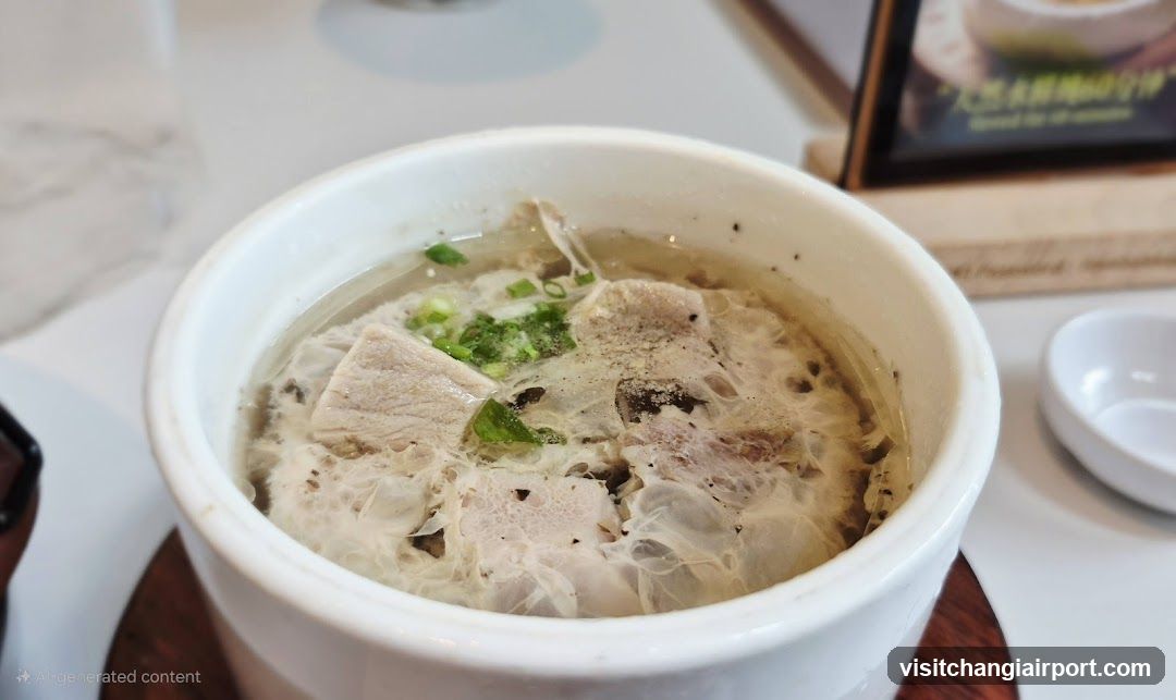 Bowl of Soup with Meat and Greens