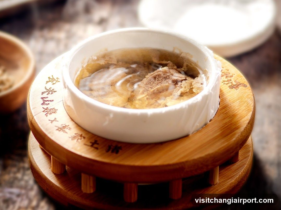 Bowl of Soup on Wooden Stand