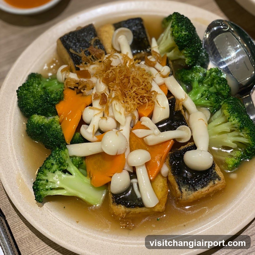 Stir-fried Tofu with Broccoli and Mushrooms