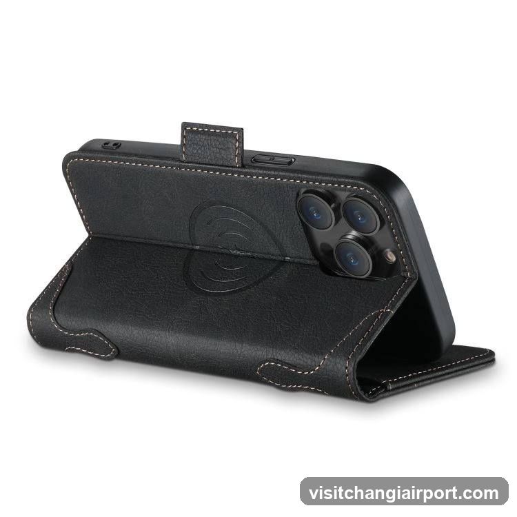 Black Phone Case with Wallet Functionality