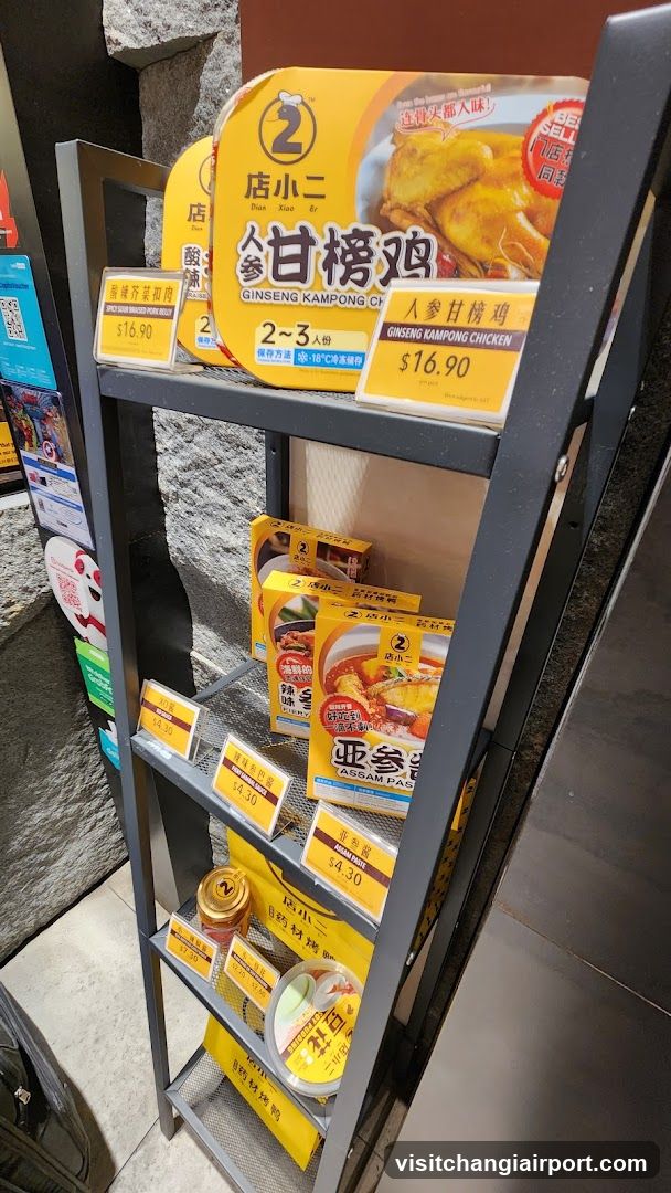 Product Display Rack with Food Items