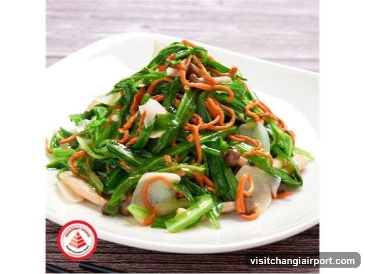 Stir-fried Greens with Carrots and Mushrooms