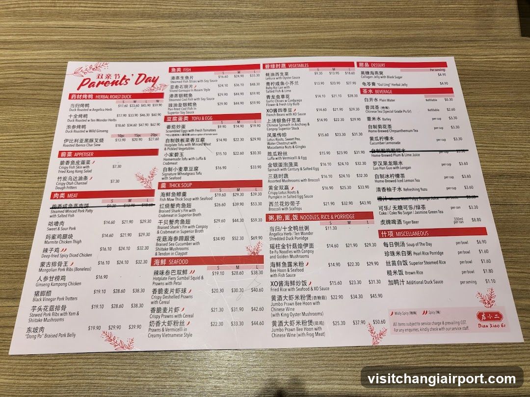 Parents' Day Menu