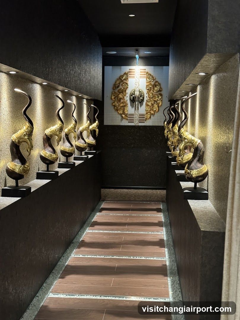 Decorated Interior Hallway with Sculptures