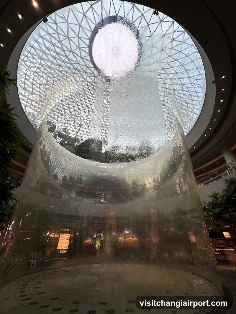 Waterfall in a glass dome