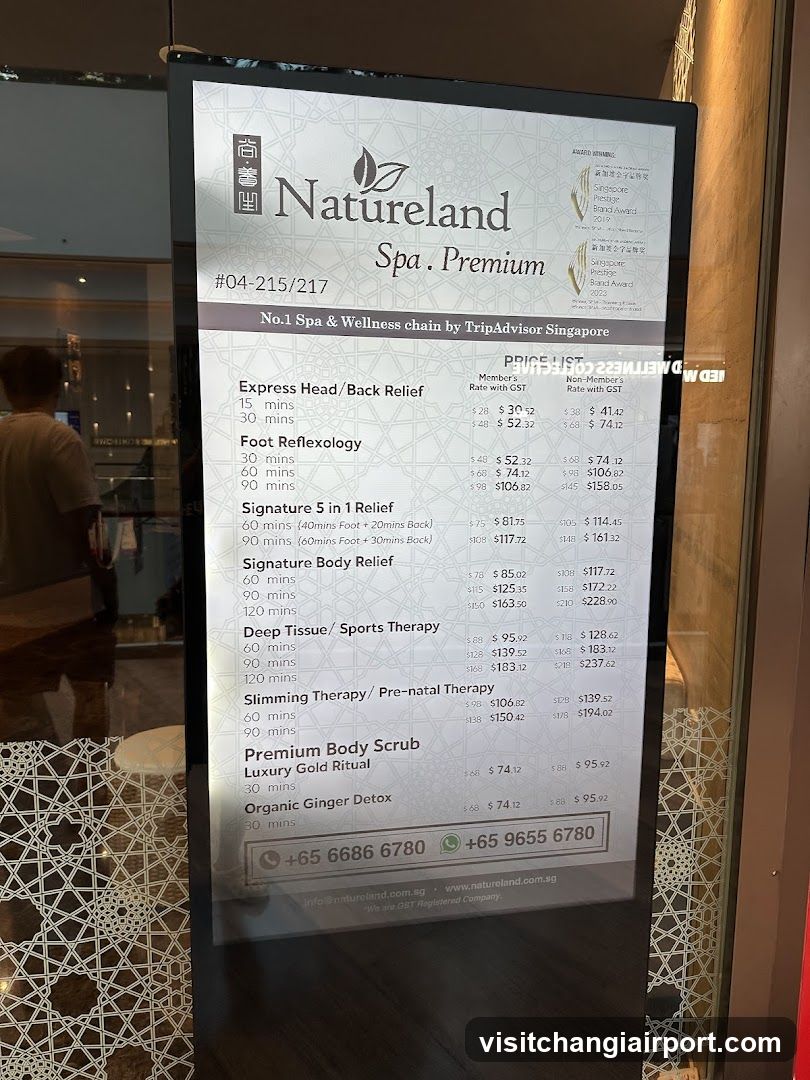 Natureland Spa Premium Price List