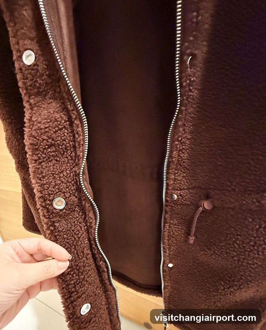 Brown Fleece Jacket Detail