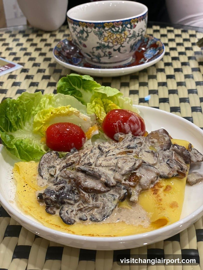 Mushroom Crepe with Salad