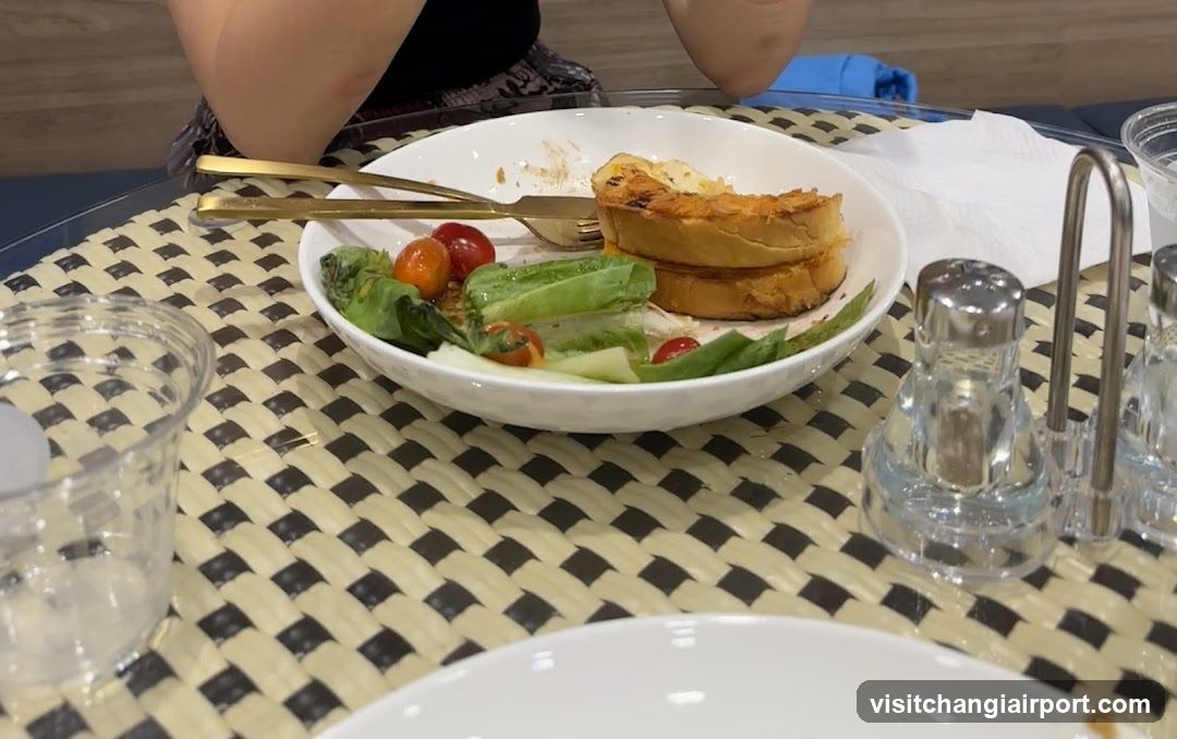 Dining Table with Salad and Toast