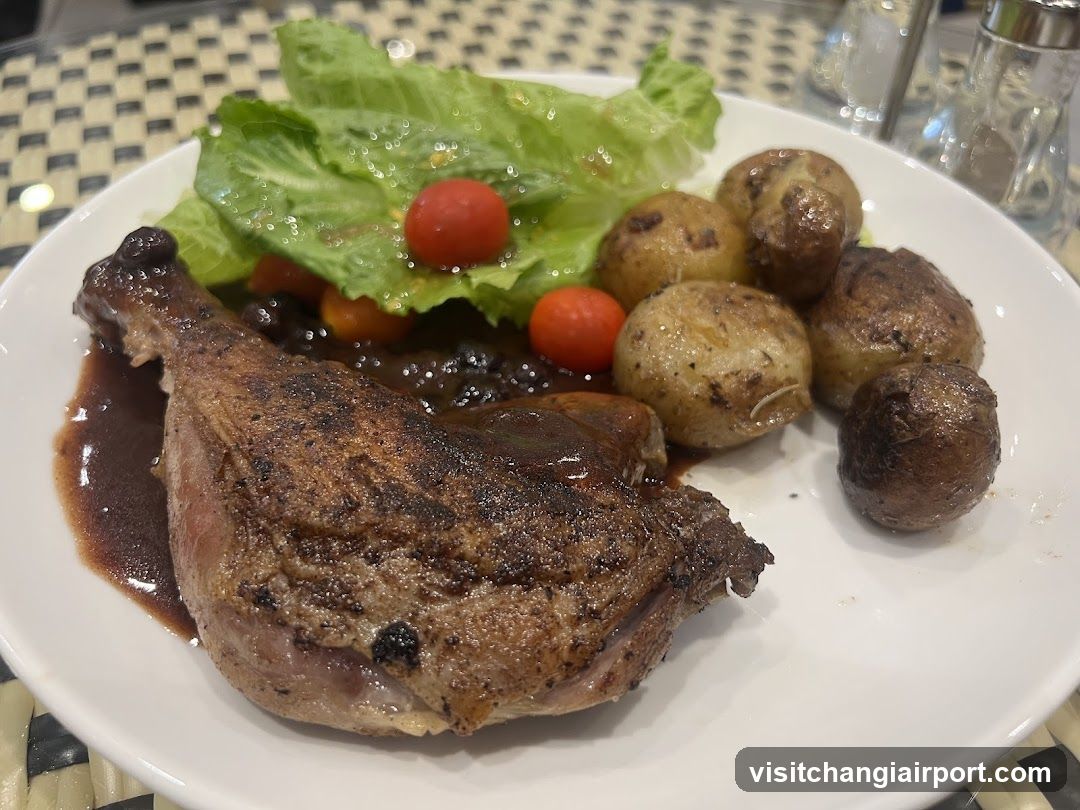 Roasted Lamb Leg with Potatoes and Salad