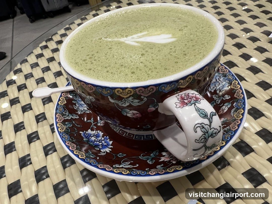 Matcha Latte in Decorative Cup