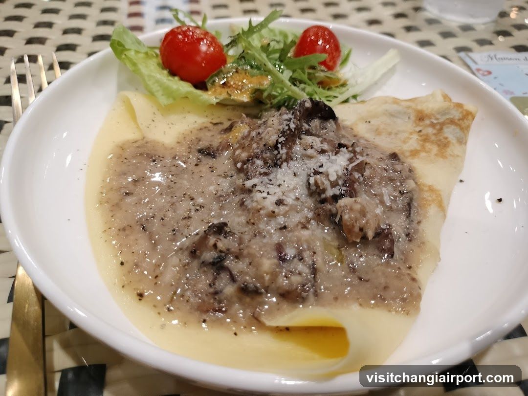 Mushroom Risotto with Crepe and Salad