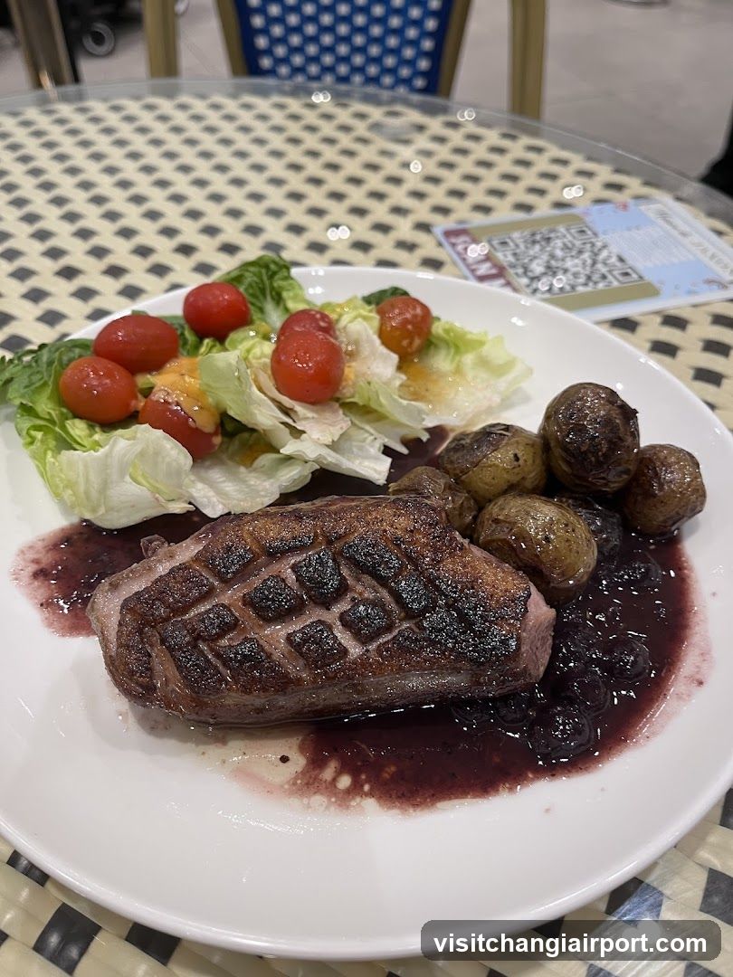 Grilled Duck Breast with Potatoes and Salad